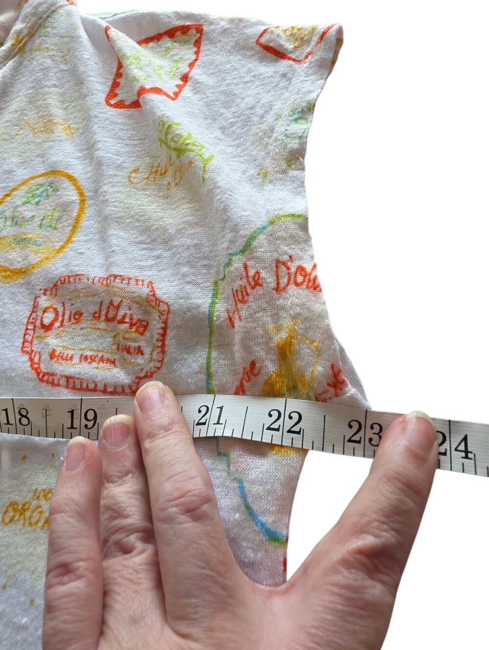 Cynthia Rowley White Linen Shirt with Orange and Green Citrus Accents Size XL - Picture 6 of 7